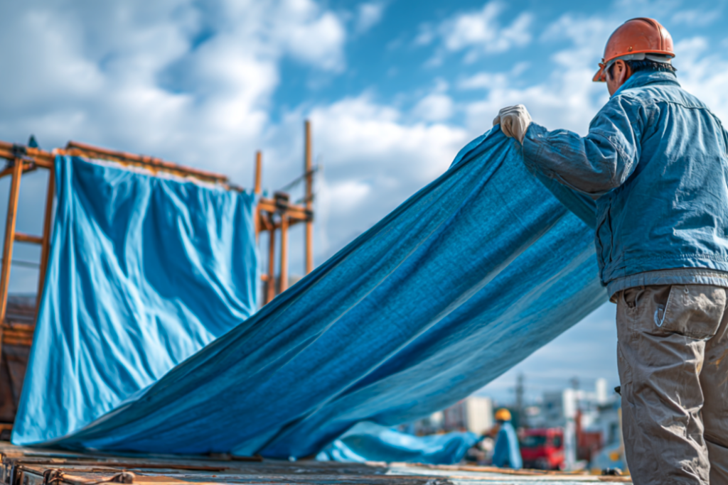 平ボディシートのたたみ方