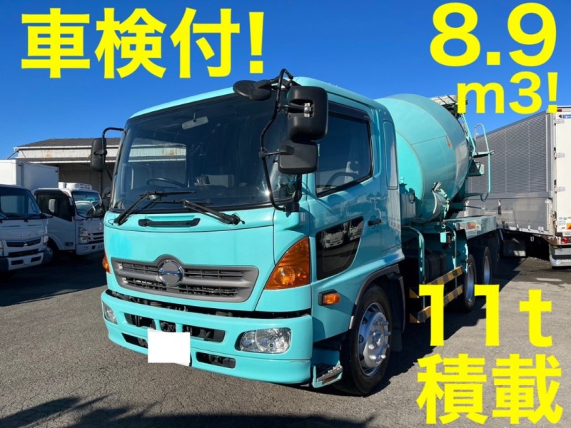 車検付 令和7年11月迄 H25 日野 増トンレンジャー コンクリートミキサー車 3軸2デフ 11トン GVW20t 大型 中古トラック