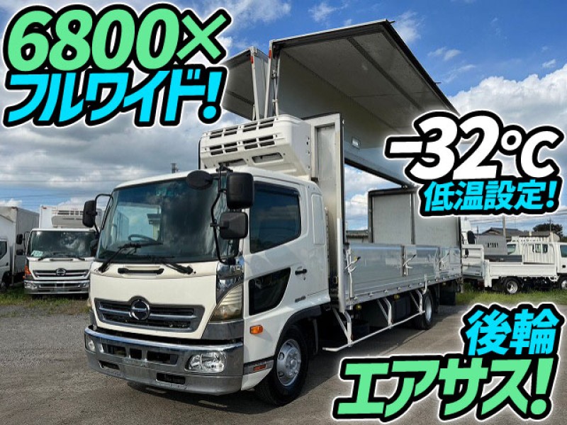 H28 日野 レンジャー 冷凍ウイング －32度低温設定 6800 フルワイド 後輪エアサス フルキャブ デンソー 4t 中型