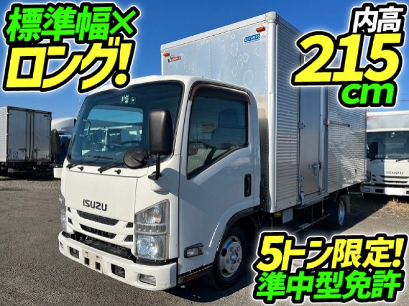 H27 いすゞ エルフ アルミバン 標準幅 ロング 左サイド扉 ハイキャブ 5トン限定 準中型免許 日本フルハーフ 2t 小型 ドライバン パネルバン