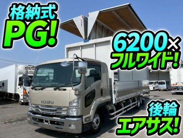 H28 いすゞ フォワード アルミウイング 格納式パワーゲート 後輪エアサス 6200 フルワイド 240馬力 6速MT フルキャブ ベッド付 4t 8t 中型 バン 箱車