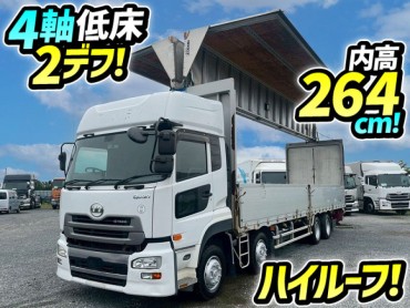 H26 UDトラックス クオン アルミウイング ハイルーフ 8×4 4軸低床2デフ 後輪エアサス GH11 380馬力 エスコットⅤ 10t 25t 大型 バン 箱車