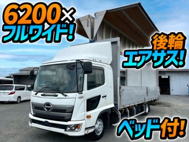 H30 日野 レンジャー アルミウイング 6200 フルワイド 後輪エアサス フルキャブ/ベッド付き 6速MT 日本フルハーフ 4t 8t 中型 バン 箱車