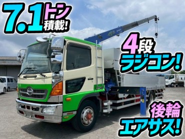 H25 日野 増トンレンジャー 4段クレーン TADANO タダノ ラジコン フックイン 後輪エアサス 5500 240馬力 6速MT アルミブロック 7t 8t 14t 中型 大型
