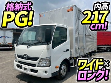 H30 日野 デュトロ アルミバン 格納式パワーゲート ワイド ロング 左サイド扉 トランテックス 極東開発工業 ラジコン付き 5速MT 2t 6t 小型 ドライバン 箱車