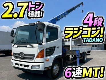 H24 日野 レンジャー 4段クレーン タダノ TADANO TM-ZE304HR ラジコン フックイン 5400 標準幅 6速MT 4t 8t 中型 カーゴクレーン