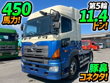 H30 日野 プロフィア トラクターヘッド ハイルーフ 第5輪荷重11.4トン 11400kg 450馬力 電源コネクター 豚鼻 ブタ鼻 電源コード 10t 11.5t 45t 大型 牽引