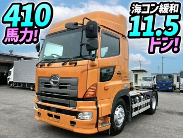 QPG-SH1EDDG H27 日野 プロフィア トラクターヘッド ハイルーフ 後輪エアサス 国際海上コンテナ輸送 海コン ISO規格 第5輪荷重 11500kg 410馬力 プロシフト AT 10t 11.5t 45t 大型 牽引 シングルヘッド トレーラー セミトレ