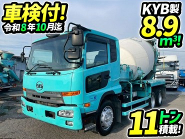 QDG-PW39L 車検付 令和8年10月迄 H26 UDトラックス 増トンコンドル コンクリートミキサー車 6×4 3軸2デフ カヤバ工業 KYB 電動ホッパー 6速MT 280馬力 10t 20t 大型 コンクリ作業車 生コン車