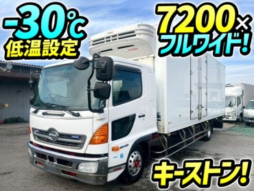 TKG-FD7JPAA H26 日野 レンジャー 冷蔵冷凍車 H26 日野 冷蔵冷凍車 フルキャブ/ベッド付き 7200 フルワイド -30℃低温設定 菱重コールドチェーン キーストンフロア 左サイド観音扉 6速MT マニュアル 4t 8t 中型 冷凍バン 箱車