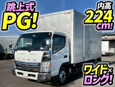 TPG-FEB50 H30 三菱ふそう キャンター アルミバン PG 跳ね上げ式パワーゲート ワイド ロング 左サイド扉 150馬力 5速 MT マニュアル 3t 7t 小型 ドライバン 箱車