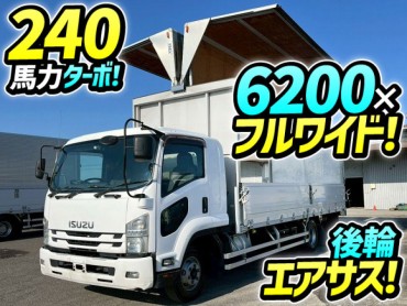 TKG-FRR90T2 H27 いすゞ フォワード アルミウイング フルキャブ/ベッド付き 6200 フルワイド 後輪エアサス 日本トレクス 240馬力 6速 MT マニュアル 4t 8t 中型 バン 箱車