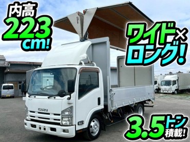 TKG-NPR85AN H26 いすゞ エルフ アルミウイング ワイド ロング 3.5トン積載 150馬力 6速 MT マニュアル 3.5t 7.5t 小型 バン 箱車