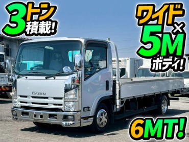 TKG-NPR85AR H26 いすゞ エルフ アルミブロック ワイド 超ロング 5Mボディ 150馬力 6速マニュアル MT 3t 6t 小型 平ボディ キャブオーバー