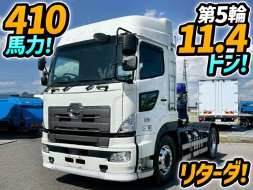 QPG-SH1EDDG 車検付 令和8年9月迄 H27 日野 プロフィア トラクターヘッド ハイルーフ 後輪エアサス リターダ 410馬力 7速マニュアル MT 10t 45t 大型 牽引 1デフヘッド