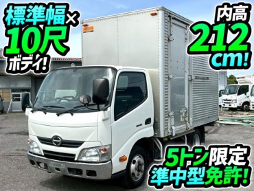 TKG-XZC605M H27 日野 デュトロ アルミバン 10尺ボディ 標準幅 ショート 2トン積載 5トン限定・準中型免許 左サイド扉 AT オートマチック 2t 5t 小型 ドライバン 箱車