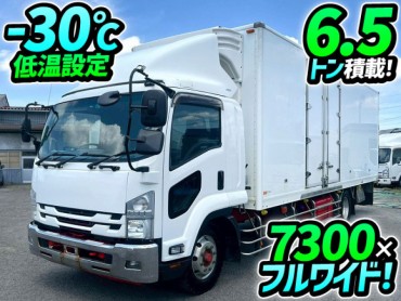 QPG-FTR34S2 H28 いすゞ 増トンフォワード 冷蔵冷凍車 -30℃低温設定 スタンバイ装置 フルキャブ/ベッド付き 7300 フルワイド 菱重コールドチェーン キーストン ジョロダー 260馬力 6速マニュアル MT 6.5t 14t 中型 大型 冷凍バン 箱車