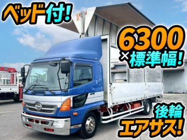 TKG-FD9JLAG H25 日野 レンジャー アルミウイング フルキャブ/ベッド付き 後輪エアサス トランテックス 6300 標準幅 210馬力 6速MT マニュアル 4t 8t 中型 バン箱車
