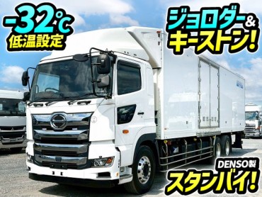 2DG-FR1EHG 検切れナンバー付 H29 日野 プロフィア 冷蔵冷凍車 6×2 3軸1デフ 後輪エアサス デンソー DENSO -32℃低温設定 スタンバイ装置 ジョロダー キーストン クールハイブリッド CoolHybrid 左サイド観音扉 10t 25t 大型 冷凍バン 箱車