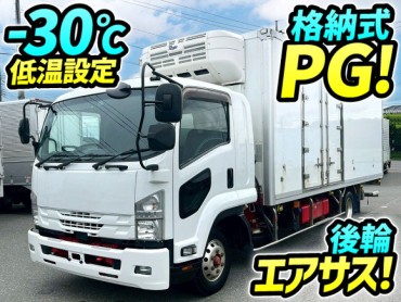 2PG-FRR90T2 H30 いすゞ フォワード 冷蔵冷凍車 PG 格納式パワーゲート 後輪エアサス 6600 ワイド 東プレ -30℃低温設定 2室2エバ 左サイド観音扉 240馬力 6速マニュアル MT 4t 8t 中型 冷凍バン