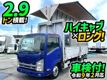 TKG-NMR85AN 車検付 令和9年2月迄 H25 いすゞ エルフ アルミウイング ハイキャブ 標準幅 ロング 2.9トン積載 スムーサーEx セミオートマ AT 3t 6.5t 小型 バン 箱車