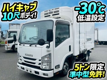 TPG-NLR85AN H28 いすゞ エルフ 冷蔵冷凍車 ハイキャブ 標準幅 ショート 10尺ボディ 東プレ -30℃低温設定 150馬力 5トン限定・準中型免許 5速マニュアル MT 2t 5t 小型 冷凍バン 箱車