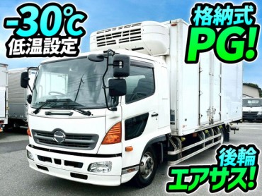 TKG-FD7JLAG H27 日野 レンジャー 冷蔵冷凍車 PG 格納式パワーゲート 東プレ -30℃低温設定 スタンバイ装置 6300 フルワイド 後輪エアサス 左サイド観音扉 240馬力 6速マニュアル MT 4t 8t 中型 冷凍バン 箱車