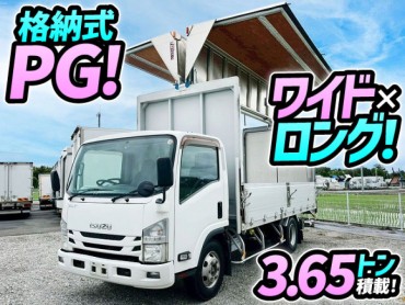 TPG-NPR85YN H27 いすゞ エルフ アルミウイング PG 格納式パワーゲート ワイド ロング 6速マニュアル MT 3.5t 8t 小型 準中型 バン 箱車