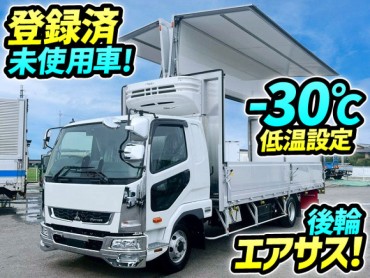 2KG-FK65F 車検付 令和10年7月迄 R8 三菱ふそう ファイター 冷蔵冷凍ウイング 登録済未使用車 新車 新古車 ベッド付 フルワイド 後輪エアサス 6200 菱重 R452A -30℃低温設定 6速マニュアル MT 4t 8t 中型