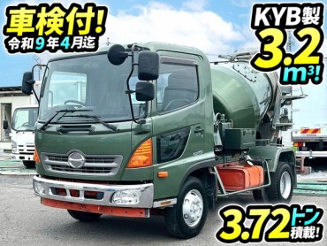 TKG-FC9JCAA 車検付 令和9年4月 H26 日野 レンジャー コンクリートミキサー車 カヤバ工業 KYB 6速マニュアル MT 4t 8t 中型 生コン車 コンクリ作業車