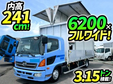 TKG-FD9JLAA H27 日野 レンジャー アルミウイング フルキャブ/ベッド付き 6200 フルワイド 6速マニュアル MT 4t 8t 中型 バン 箱車