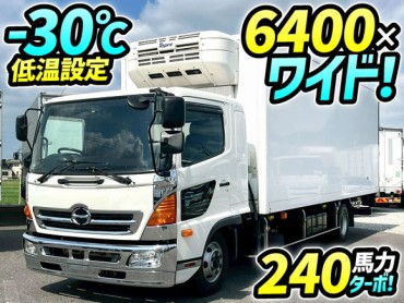 TKG-FD7JMAG H29 日野 レンジャー 冷蔵冷凍車 ワイド 東プレ -30℃低温設定 フルキャブ/ベッド付き 6400 ワイド 後輪エアサス ラッシング 3段 ジョロダー 240馬力 6速マニュアル MT 中型 冷凍バン 箱車