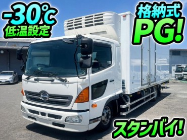 TKG-FD7JLAA H29 日野 レンジャー 冷蔵冷凍車 PG 格納式パワーゲート フルキャブ/ベッド付き デンソー DENSO -30℃低温設定 R404A スタンバイ 左サイド観音扉 240馬力 6速マニュアル MT 4t 8t 中型 冷凍バン 箱車