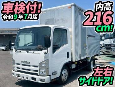 TKG-NLR85N 車検付 令和9年7月迄 H25 いすゞ エルフ アルミバン ハイキャブ セミロング 標準幅 左右サイド扉 5トン限定 準中型車 スムーサー セミオートマ AT 2t 5t 小型 ドライバン 箱車