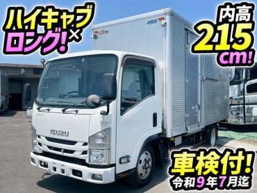 TRG-NMR85AN 車検付 令和9年7月迄 R1 いすゞ エルフ アルミバン ハイキャブ 標準幅 ロング 左サイド扉 150馬力 スムーサーEx セミオートマ AT 3t 6t 小型 ドライバン 箱車