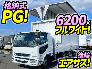 2KG-FK65F 車検付 令和9年6月迄 R3 三菱ふそう ファイター アルミウイング PG 格納式パワーゲート 後輪エアサス 6200 フルワイド ベッド付き 6速MT 4t 8t 箱車 バン