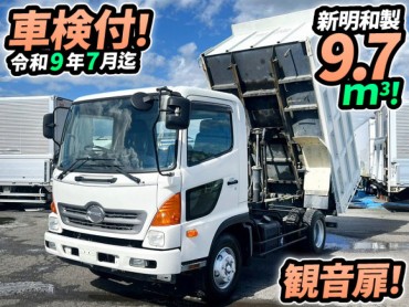 SKG-FC9JCAP 車検付 H24 日野 レンジャー 土砂禁ダンプ 新明和工業 後方観音扉 6速マニュアル MT 4t 8t 中型 深ダンプ