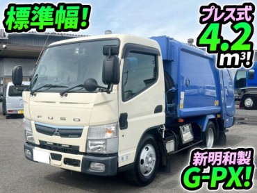 2PG-FEAV0 車検付 R3 三菱ふそう キャンター 圧縮式塵芥車 標準幅 新明和工業 G-PX プレス式パッカー車 5速マニュアル MT 2t 6.5t 小型 ゴミ収集車 清掃車