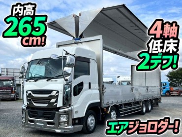 QPG-CYJ77B H29 いすゞ ギガ アルミウイング ミドルルーフ 4軸低床2デフ 永久磁石式リターダ エアジョロダーレール スムーサー 10t 25t 大型 バン